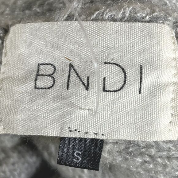 BNDI Revolve Sweater Sz S/M Hand Knit Style Grays Ivory Dolman Balloon Sleeve - Picture 7 of 10